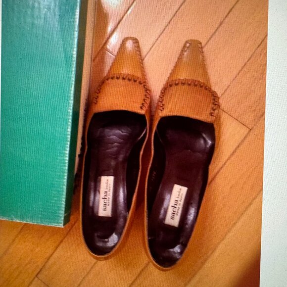 SACHA LONDON NOELIA NUT KID/SUEDE KITTEN HEEL, 8.5 M/W - Picture 4 of 7